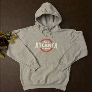 ATL Atlanta, Georgia The Peach Tree State Grey Adult Unisex Hoodie; Size: M